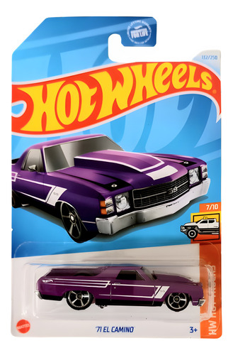 71 El Camino Morado Hot Wheels F24 Tarjeta Americana