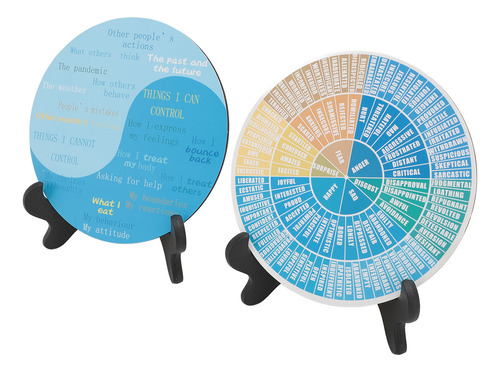 Ruedas Calm Feeling Decor De Emotion Chart, 2 Unidades, Negr