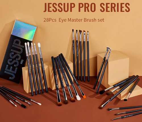 Set De 28 Brochas De Maquillaje Jessup T341 Pro Negro
