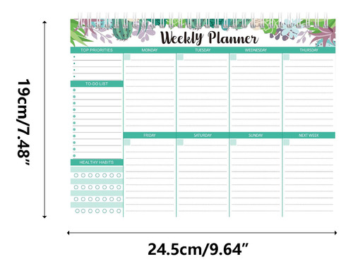 Bloc De Notas Con Planificador Semanal Para Listas De Tareas