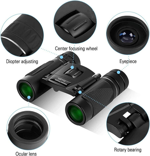 Prismáticos Compactos De 100 X 22 Con Visión Nocturna De Poc