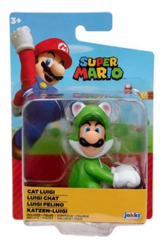 Boneco Super Mario Candide Cat Luigi 6cm