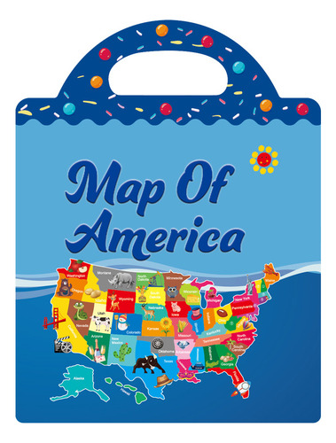 Adhesivo Reutilizable Navideño Con El Mapa De Los Estados Un