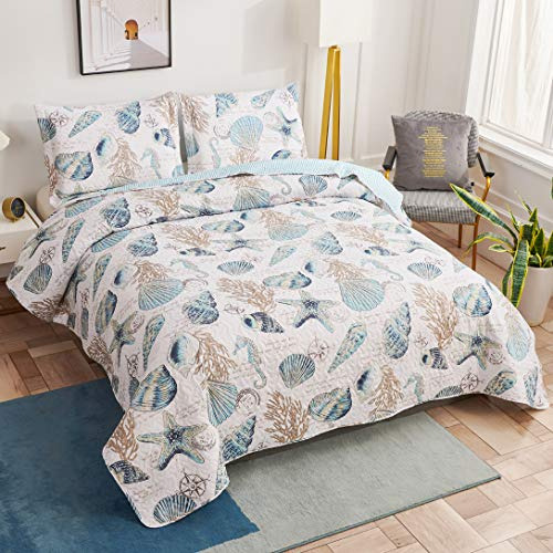 Beach Bedding Twin Size Lightweight Coastal Bedspreads,...