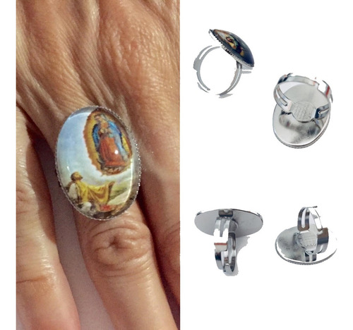 5 Anillo Ajustable Virgen De Guadalupe/juan Diego ( 5 Pzas