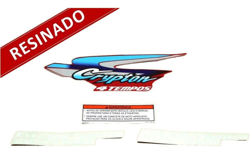 Kit Adesivos Compatível Crypton 2000 Vermelha Resinado 00730