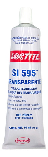 Silicon Rtv Transparente Loctite 70 Ml