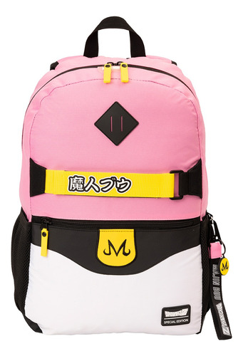 Mochila Dragon Ball Z Majin Boo Edición Especial Porta Lap Color Rosa