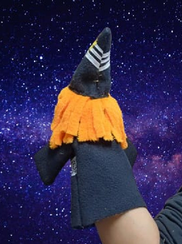 Títere De Mano Bocon Bruja Con Varilla Estilo Muppets