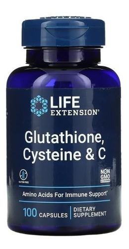 Glutathione, Cysteine + Vitamina C 100c Glutathione Reducido Sabor Neutro