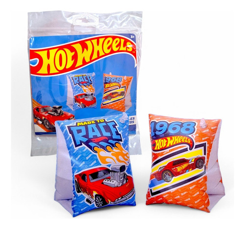 Par De Flotis Inflable Salvavidas Brazo Flotador Hot Wheels Color Azul
