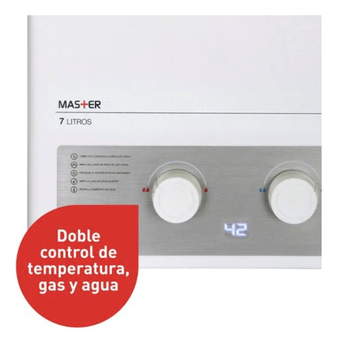 Calefont 7 Litros Tiro Forzado Gas Licuado Master Splendid