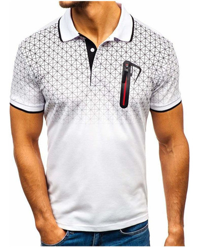 Camiseta Polo Hombre Solapa Estampado Degradado