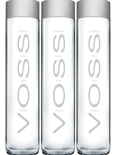 3 Água Voss Still | Mineral Natural Sem Gás 800ml Vidro