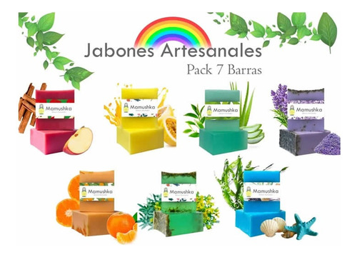 Pack De 7 Barras Arcoiris Jabones Artesanales Mamushka