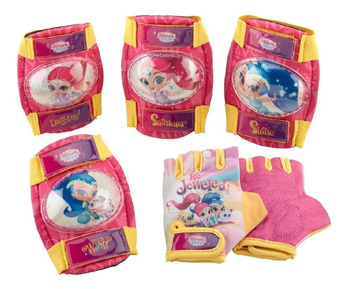 Shimmer & Shine Protectores Rodilleras Coderas Guantes