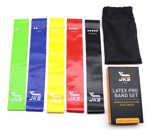 Bandas Elasticas Jks Latex Pro 5 Resistencias Color Multicolor