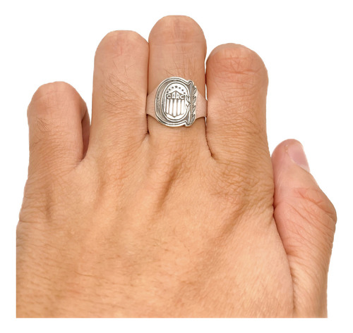 Anillo Escudo Equipo Fútbol Argentina Rosario Central B - Mediano Plata 925