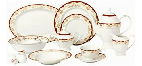 Lorren Home Trends Mabel Vajilla 57 Piezas Porcelana Fina