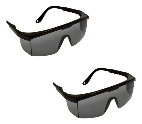 Kit 2 Óculos De Proteção Ca Visão Antirrisco Trabalhador Epi Cor da lente Cinza Fumê