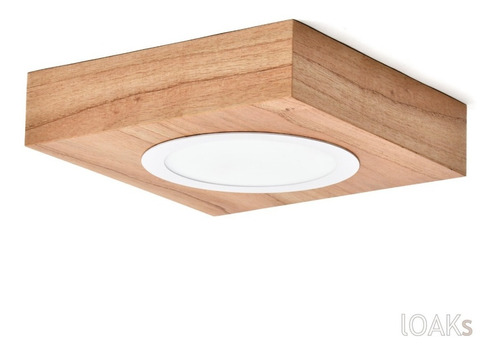 Plafon Madera Paraiso Led 32x32cm Living Cocina Dormitorio 