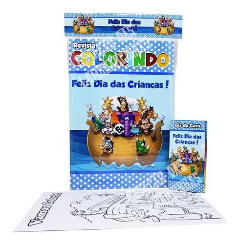 Livrinho de Colorir + Giz de Cera - Lembrança Festa Roblox