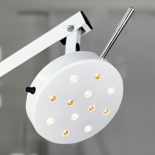 Foco Cirúrgico Bicolor 12 Led Quente Fria Parede C/ Bateria