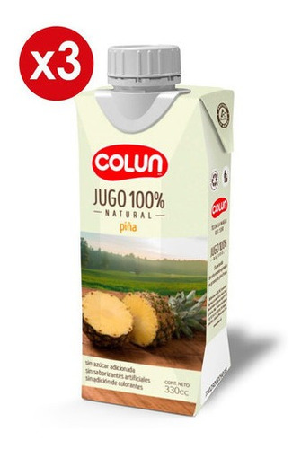 3 Jugo 100% Piña - 330cc - Colun