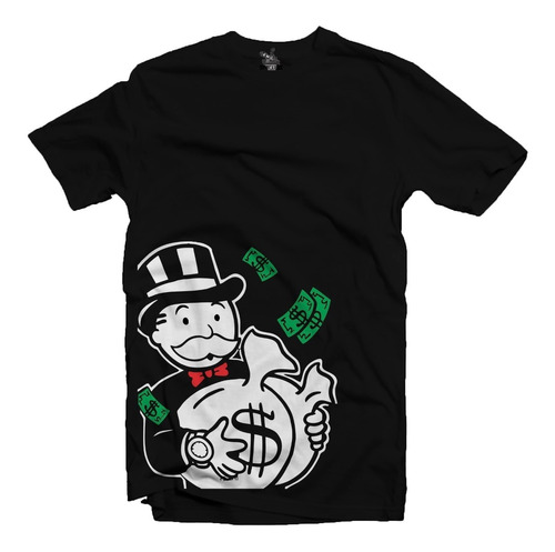 Playera Negra Monopoly Money - Htwearmx