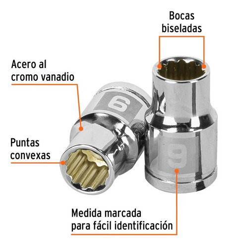 Dado De 12 Puntas Cuadro 3/8p De 9mm