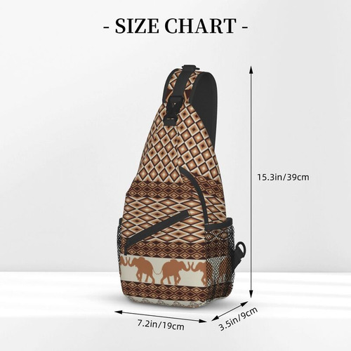 Bandolera De Pecho Con Estampado Geométrico Y Elefante Para Hombre