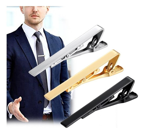 Pasador De Corbata De Metal Con Clip De Resorte ×3 