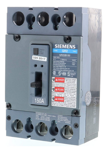 Interruptor Caja Moldeada, 3 Polos, Tipo Qr2 Siemens