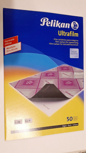 Papel Carbonico Ultrafilm Pelikan Caja X 50 Negro Máquina