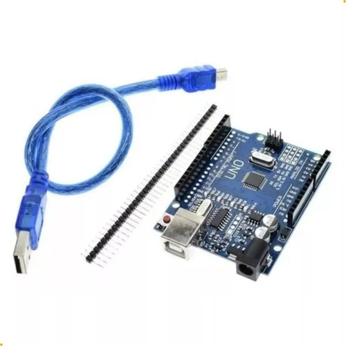 Arduino Uno R3 Atmega328 Smd + Cabo E Pinos Blutu