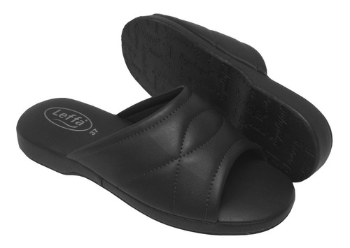 Pantufa Leffa Chinelo De Quarto Conforto Preto 569