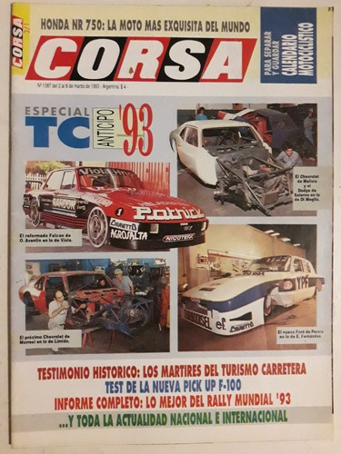 Revista Corsa N° 1387 Marzo 1993 Fort Falcon Chevrolet 