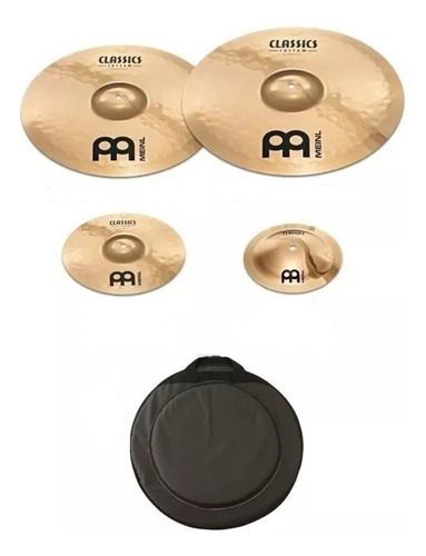 Set Platillos Meinl Classic Custom 16 + 18 + 10 + 8 Color Dorado