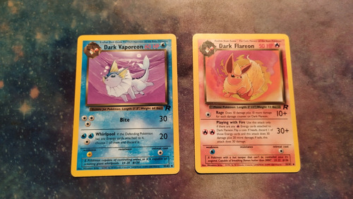 Cartas De Pokémon Dark Vaporeon #45 Y Dark Flareon #35 Tcg