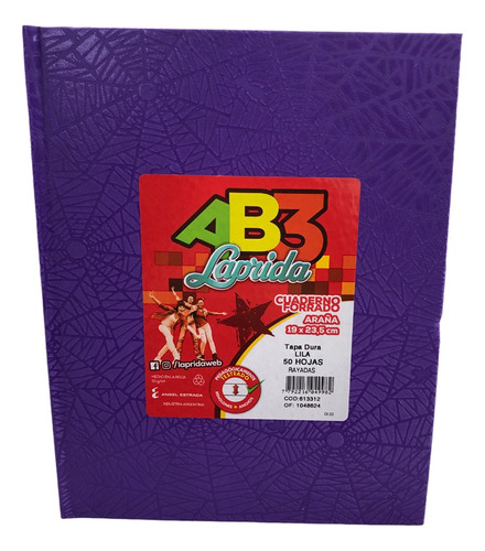 Cuaderno Ab3 Laprida Araña Rayado (violeta 50 Hojas)