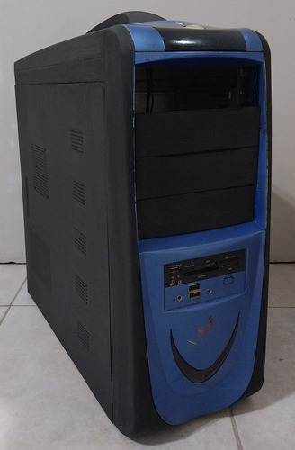 Gabinete Atx Pc Manija Negro / Azul Sin Fuente Codegen 6083