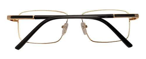 Lentes Fotocromáticos OBLACIV Ejecutivos Anti Luz Azul UV Armazón Negro Diseño Dorado