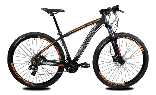 Bicicleta Aro 29 27v Rino Everest - Alivio 1.0 K7 + Trava Cor Preto/laranja Tamanho Do Quadro 19