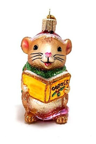 Old World De Navidad Caroling Café Mouse Ornamento