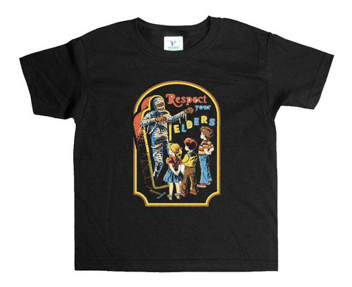 Remera Negra Niños Humor Vintage Niños Jugando R79