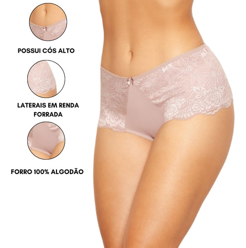 Calcinha Plus Size Poliamida Forro 100% Algodão E Conforto