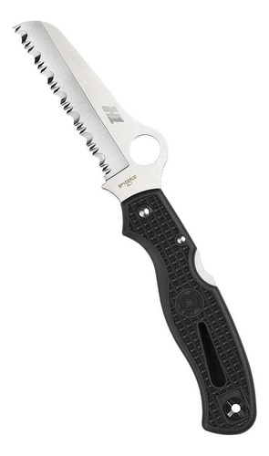 Spyderco Atlantic Salt Rust Free Serrated Edge Knife, Black