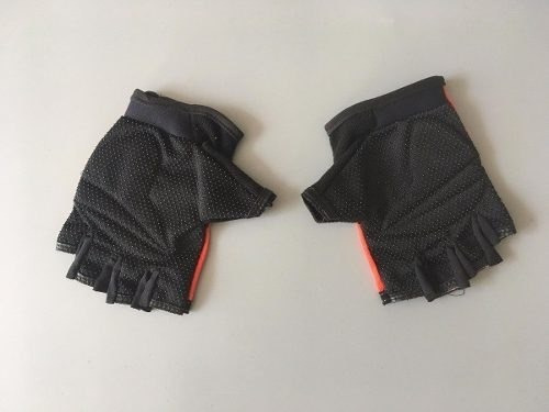Guantes Para Moto O Bici, Dedos Cortados Diseño Lobo Rojo