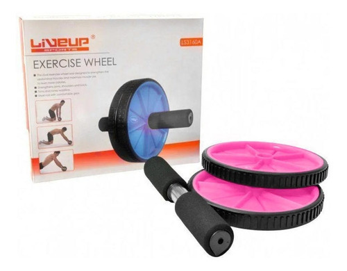 Roda Para Exercício Abdominal Lombar Exercise Whell - Liveup Cor Rosa