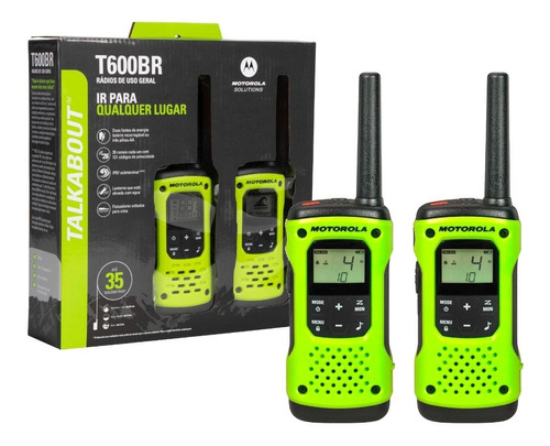 Radio Motorola Talkabout T600 Comunicador À Prova D'água Bandas de freqüência UHF Cor Verde